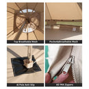 NATUREHIKE Glamping Tent, Breathable Cotton Canvas Yurt Tent, Waterproof Bell Tent, 4 Season Luxury Camping Tent for 3-4 Person, Brighten 6.4