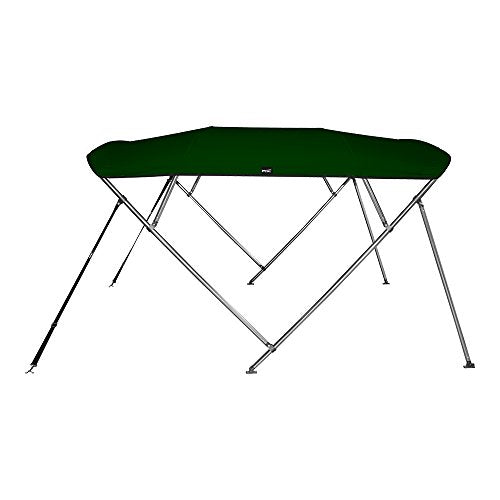 (4 Bow 2.4mL x 140cm H x 220cm - 230cm W, Forest Green) - MSC 4 Bow Bimini Boat Top Cover with Rear Support Pole and Storage Boot, Colour Grey, Burgundy,Navy,Beige,Pacific Blue,Black,Forest Green available