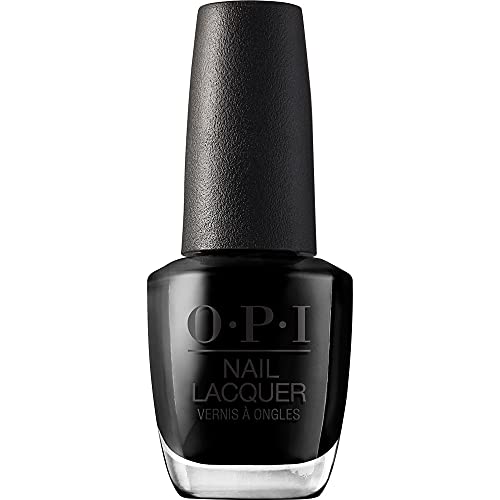 OPI Nail Lacquer, Up to 7 Days of Wear, Chip Resistant and Fast Drying Nail Polish, Black Onyx, 15ml