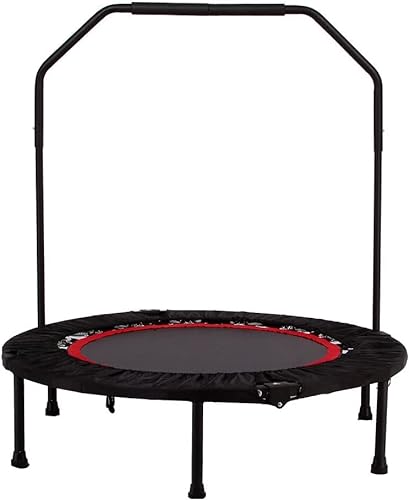 40'' Pro Fitness Trampoline Handrail Foldable Home Gym Rebounder Indoor Outdoor Kids Adults Max 150KG