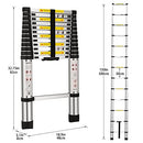 (12.5Ft/3.8M) Telescoping Ladders，EN131Standards Multi-Purpose Folding Aluminum Extension Ladder