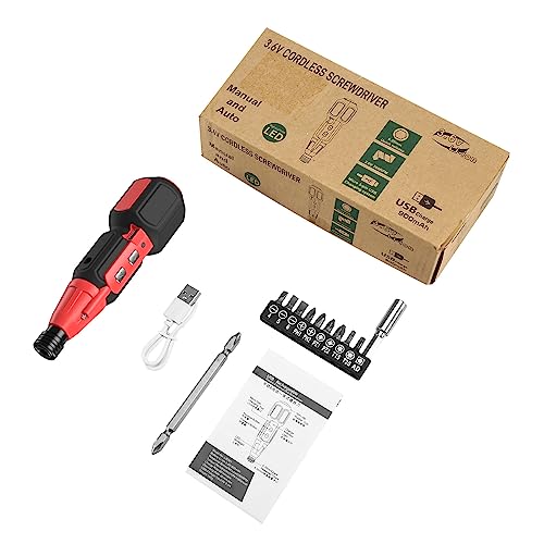 AMIR Cordless Power Screwdriver, Rechargeable Electric Screwdriver Sets, Portable Automatic Home Repair Tool Kit, Motorized Screwdriver with USB Cable and LED Lights