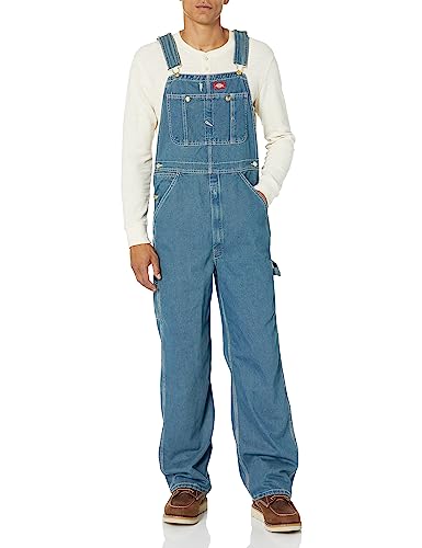 Dickies Mens Indigo Bib Overalls, Medium Heritage Tint, 30W x 32L