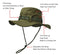 Boonie  Hat, Outdoor Wide Brim Sun Protect Hat, Double Layer Classic US Combat Army Style Bush Jungle Sun Cap for Fishing Hunting Camping Green