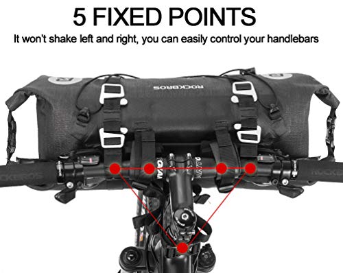 ROCKBROS Bikepacking Bike Handlebar Bag Waterproof Large Dry Pack Bicycle Front Bag Roll for MTB Mountain Road Drop-bar Bikes Bar