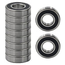 AcbbMNS 10 Pack 6200-2RS Ball Bearing 10x30x9mm Rubber Sealed Ball Bearing Deep Groove for Skateboards Inline Skate Scooter Roller (6200-2RS 10x30x9mm)