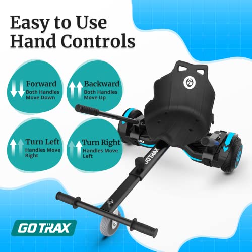 Gotrax HoverflyKart Seat Attachment Accessory for 6.5" 8" 8.5" 10" Self Balancing Scooter, Adjustable Frame Length and Handlebar Control Buggy Attachment, Hover Board Go Kart Accessory, Large, Black