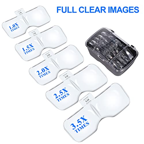 Headband Magnifier Glasses USB Charging, Hands Free Head Mount Magnifying Glasses with LED Light for Jewelry Craft Watch Repair Hobby 5 Replaceable Lenses 1.0X 1.5X 2.0X 2.5X 3.5X (Upgraded Version)