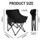 Folding Camping Chairs for Adults Portable, Beach Backrest Moon Chair, Fits The Back of The Body and Has A Strong Load-Bearing Capacity, 16.54’’L X 16.54’’W X 27.6’’H Inch (Black & White) (Black)