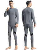 Runhit Thermal Underwear for Men Base Layer Long Underwear Cold Weather Fleece Lined Mens Long John Winter Pants and Shirts Thermal Set XXL Grey