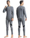 Runhit Thermal Underwear for Men Base Layer Long Underwear Cold Weather Fleece Lined Mens Long John Winter Pants and Shirts Thermal Set XXL Grey