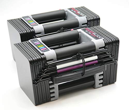 PowerBlock Elite EXP Adjustable Dumbbells, Sold in Pairs - Stage 1-5-50 lb. Dumbbells - Durable Steel Build - Innovative Workout Equipment - All-in-One Dumbbells - Expandable with Expansion Kits