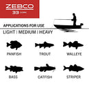 Zebco 33 Cork Spincast Reel and Fishing Rod Combo, 6-Foot 2-Piece Graphite Rod with Cork Handle, Quickset Anti-Reverse Fishing Reel with Bite Alert, Silver