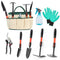 TINAROY Garden Tool Set of 8 Heavy Duty Garden Tools with Large Garden Bag with Non-Slip Rubber Grip for Tools Durable Hand Tools for Gardening, Weeding,Gardening Gifts for Women,Men