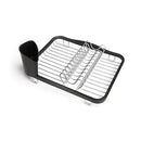 Umbra 330065-744 Sinkin Drying Rack- Dish Drainer Caddy with Removable Cutlery Holder Fits in Sink or on Counter top, Medium, Black/Nickel Kitchen, Silver