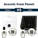 Hertber-24 Pack Acoustic Panels Sound Proof Foam 12 x 12 x 2 Inches Acoustic Foam Pyramid Black Sound Panels For Wall Sound Absorbing