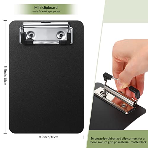 60 Pack Mini Clipboards 4 x 6 Inch Memo Small Clipboards Plastic Check Presenters for Restaurants Pocket Cute Clipboard with Profile Clip for Small Notepads Receipts Tickets for Office (Black)