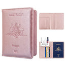 Passport Holder Travel Bag Cover Case, T Tersely Leather RFID Blocking Travelling Wallet Holder ID Credit Business Cards Cover Case for Boarding Passes (Rose Gold)