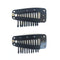 ZZRRYY 100 Pcs Metailic Snap Comb Wig Clips ins for Hair Extensions Hairpieces DIY Iron Snap-Comb Wig Clips with Rubber Large size for man (Black,10-Teeth)