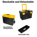 Stalwart Stackable Mobile Tool Box with Wheels