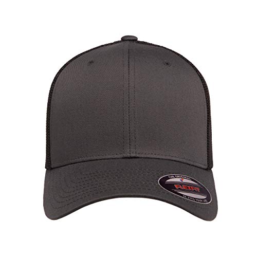 Flexfit Men's Trucker Mesh Cap, Charcoal/Black, One Size