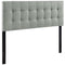 (Queen, Gray Fabric) - Modway Lily Upholstered Tufted Fabric Headboard Queen Size In Grey