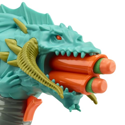 Nerf Dungeons & Dragons Rakor Blaster, 4 Nerf Elite 2.0 Darts, Kids Outdoor Games, Nerf D&D Blaster Toys for Ages 8 & Up