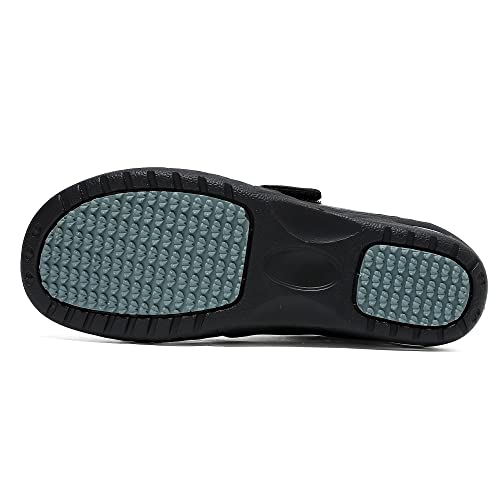 PEDASVON Women's Healthcare Nursing Shoes Lightweight Comfortable Nurse Shoe Footwear Slip Restaurant Loafer Waterproof Work Shoes, Black-209, 10 US