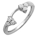 0.30 Carat (ctw) 14K White Gold Round Diamond Ladies Anniversary Wedding Ring Matching Guard Band 1/3 CT (Size 8)