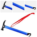 NUZAMAS New 32cm Outdoor Camping Tent Peg Stake Hammer Puller Aluminum Grip Blue with Holding Strap