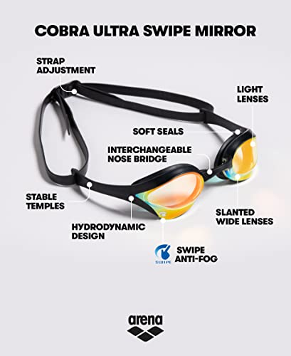 ARENA Cobra Ultra Swipe Mirror Indoor Goggle, 310/ Yellow/White