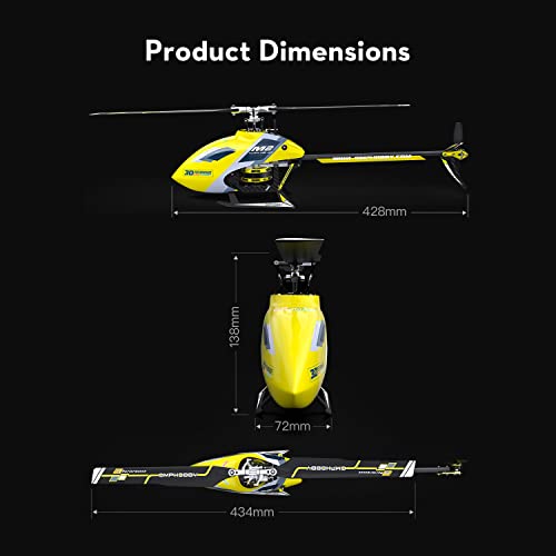 OMPHOBBY M2 EVO RC Helicopter for Adults Dual Brushless Motors Direct Drive 6CH RC Helicopter Remote Controlled Outdoor 3D Remote Control Aeroplane Upgraded Mini Drone BNF (Orange)