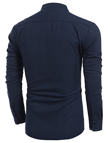 COOFANDY Men's Long Sleeve Henley Shirts Stretch Ribbed T-Shirts Fashion  Casual Basic Tops