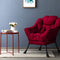 AcozyHom Modern Fabric Large Lazy Chair, Accent Oversized Comfy Reading Chair, Thick Padded Cozy Lounge Chair with Armrest, Steel Frame Leisure Sofa Chair for Living Room, Bedroom, Dorm, Burgundy