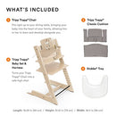 Tripp Trapp High Chair and Cushion with Stokke Tray - Natural with Nordic Grey - Adjustable, Convertible, All-in-One High Chair for Babies & Toddlers