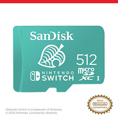 SanDisk 512GB microSDXC Card for Nintendo Switch Consoles up to 100 MB/s UHS-I Class 10 U3