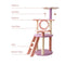 Floofi 101cm Galaxy Plush Multi-Level Cat Condo Cat Tree Play House Tower Scratching Post Pink Purple