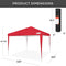 Best Choice Products 10x10ft Pop Up Canopy Outdoor Portable Folding Instant Lightweight Gazebo Shade Tent w/Adjustable Height, Wind Vent, Carrying Bag - Red