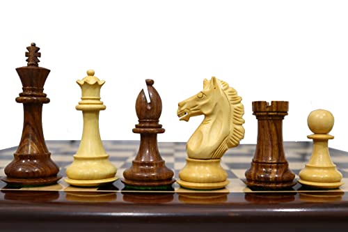 Wooden Chess Set Handcrafted Chessmen and 21" Board - Alban Series Chess Pieces | 4.0" King Golden Rosewood Chess Board 21" inch