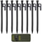DkOvn Tent Stakes, 4/8/12/16 Pack 8/10/12/16in Tent Stakes Heavy Duty with Storage Bag, Forged Steel Tent Pegs for Camping Unbreakable and Inflexible (8pcs 8in Stakes)