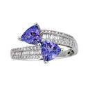 Gin and Grace 10K White Gold Mozambique Genuine Tanzanite Ring with Diamonds for women | Ethically, authentically & organically sourced (Trillion-cut) shaped Tanzanite hand-crafted jewelry for her