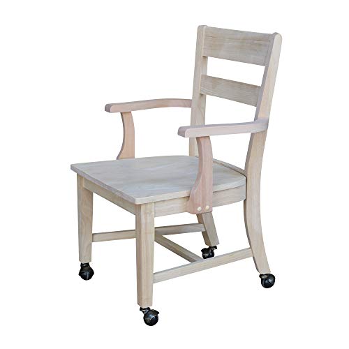 International Concepts Dining Chair with Casters, Unfinished