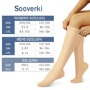 3 Pairs Knee High Graduated Compression Socks For Women and Men - Best Medical Nursing Travel & Flight Socks - Running & Fitness - 15-20mmHg (S/M Nude)