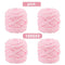 Soft Cotton Knitting Yarn 4 Packs, Fluffy Cotton Yarn Perfect for Soft Throw and Baby Blankets, Arm Knitting, Crocheting and DIY Crafts (Pink)