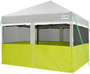 Quictent 2 in 1 Pop up Canopy Tent 10’x10’ with Sidewalls, One Person Ez up Screened Gazebo Canopy, 4 Large Mesh Windows with Window Cover for Camping, Backyard and Outdoor (Gray&Green)