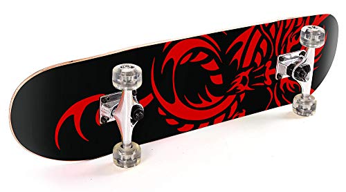 ChromeWheels 31 inch Skateboard Double Kick Skate Board Cruiser Longboard 8 Layer Maple Deck Skateboards for Kids and Beginners