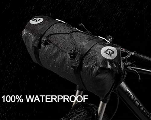 ROCKBROS Bikepacking Bike Handlebar Bag Waterproof Large Dry Pack Bicycle Front Bag Roll for MTB Mountain Road Drop-bar Bikes Bar