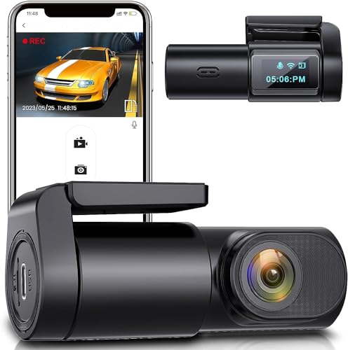 AILRINNI 1080P WiFi Dash Cam, Car Camera with 170° Wide Angle, Hidden Design, Super Night Vision, G-Sensor, WDR, Parking Monitor,Support 64G MAX
