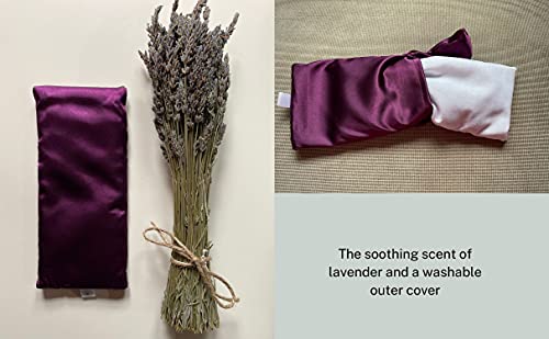 Zen Nation Yoga Eye Pillow- Lavender and Flaxseed - Includes Washable Cover - for Dry Eyes, Yoga, Relaxation, Sleep, Stress Relief, Aromatherapy. All Natural