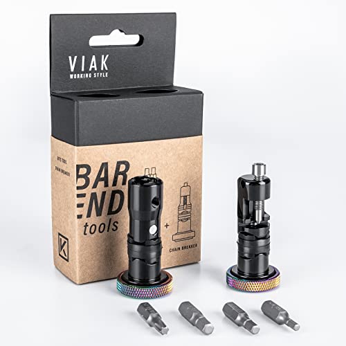 Handlebar End Plugs Multi Tools - Bar End Tool Includes Chain Tool, TORX T25, HEX 3/4/5mm - Bike Tool Kit for MTB/Road Bicycle (rainbow)